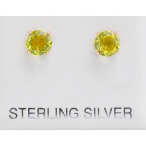 Genuine 1.90 Cts Peridot Stud Earrings 14k Rose Gold Plated (.925)